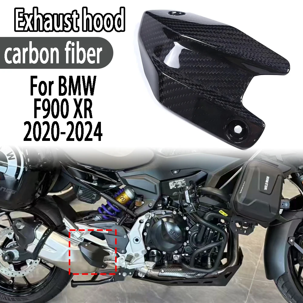 

Для BMW F900XR F900 XR 2020-2024 2023 2022 3K аксессуары для мотоциклов из углеродного волокна теплозащитный экран выхлопные чехлы защитные обтекатели