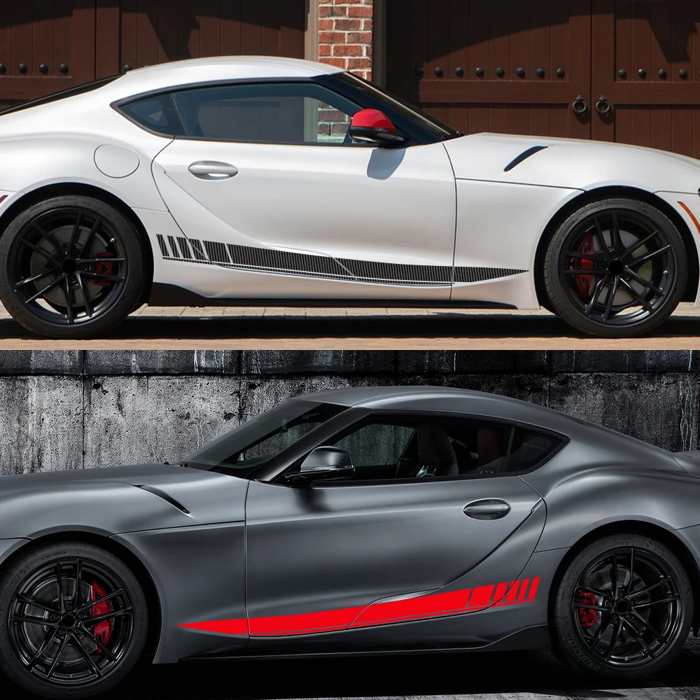 

Наклейки на автомобиль для Toyota Supra, наклейки на боковые двери, виниловые наклейки, комплект из ПВХ, водонепроницаемые наклейки для автомобилей, аксессуары для декора автомобиля