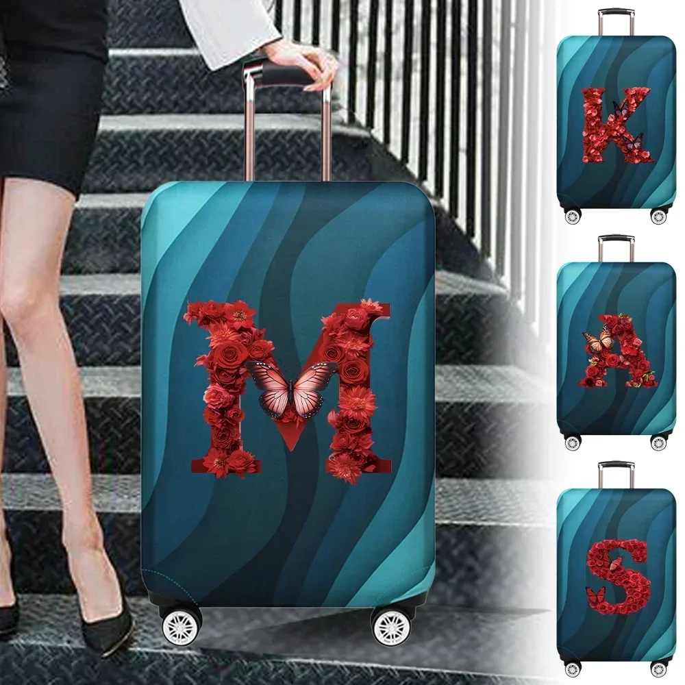 

Thick Elastic Luggage Protective Cover Suit for 18-32 Inch Bag Suitcase Covers Red Rose Series Trolley Cover Travel Accessories