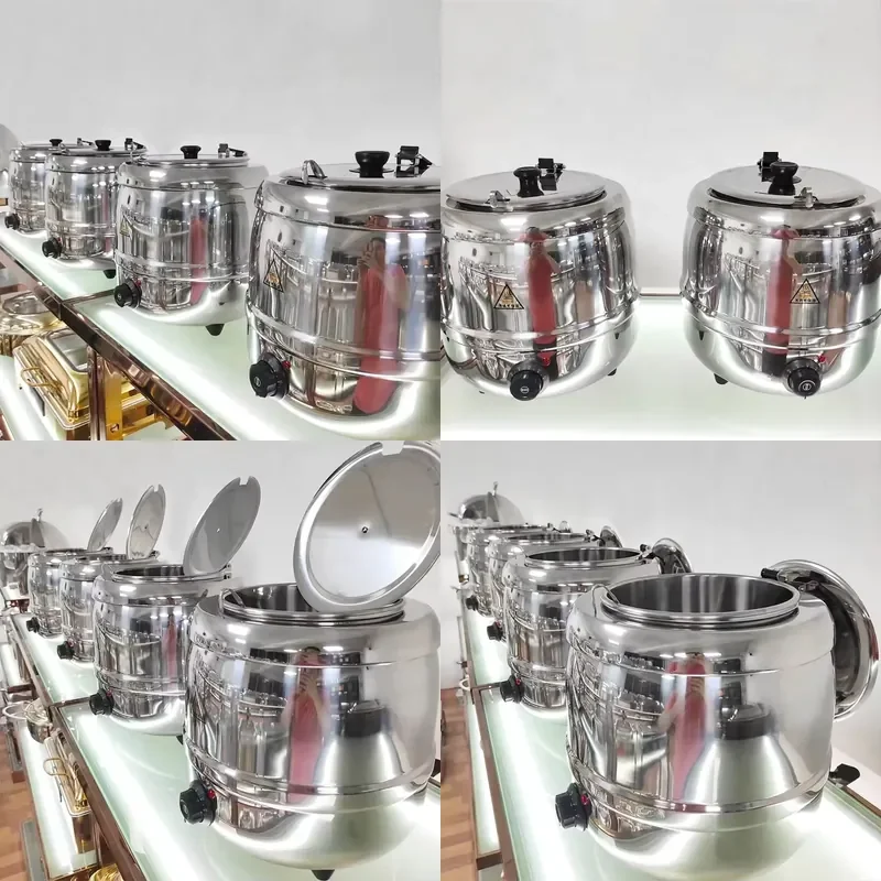 Restaurant 201 Stainless Steel Buffet Serves Electric Soup With Hot Pot Soup Insulated Containers