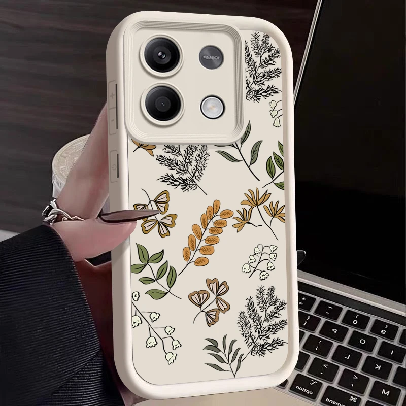 Little Leaf Pattern Phone Case For Xiaomi Poco F6 X6 X5 11T 13T Pro Redmi Note 13 4G 13 12 11 Pro Plus 5G Shockproof Soft Cover