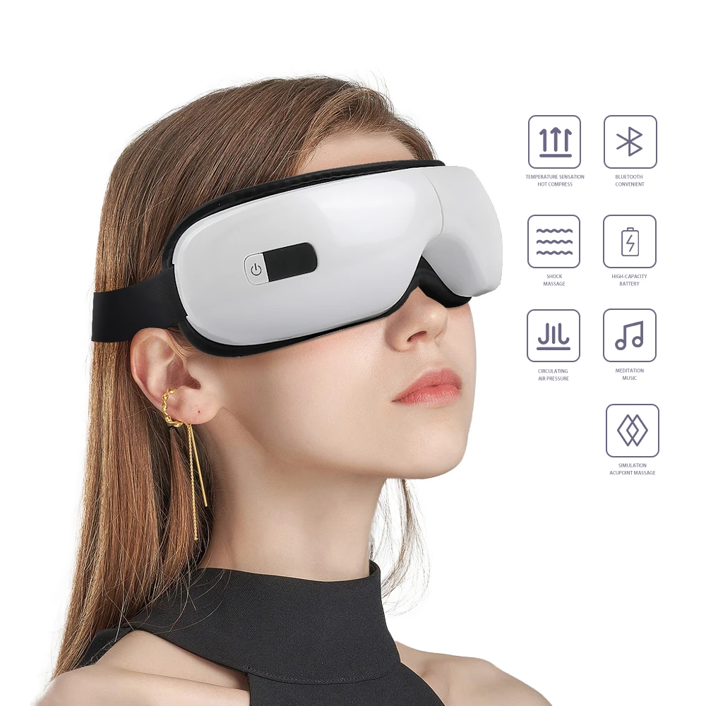 

Electric Wireless Eye Massager Heating Therapy Air Pressure Eye SPA Bluetooth Music Eyes Stress Relief USB Recharge Foldable