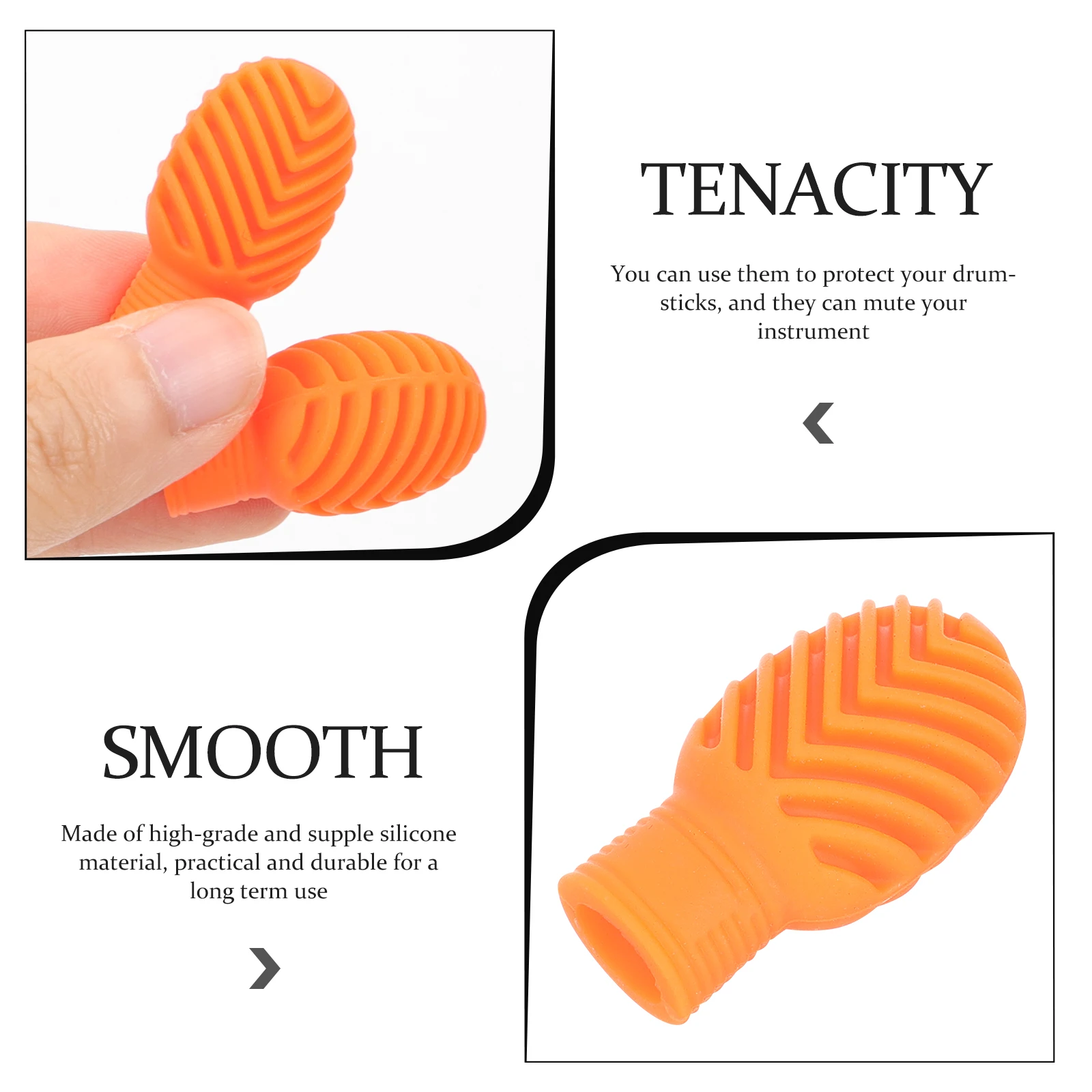 

2Pcs Silicone Drum Stick Head Covers Protective Sleeve Mute Dampers Drum Practice Caps Lightweight Portable Mute Damper