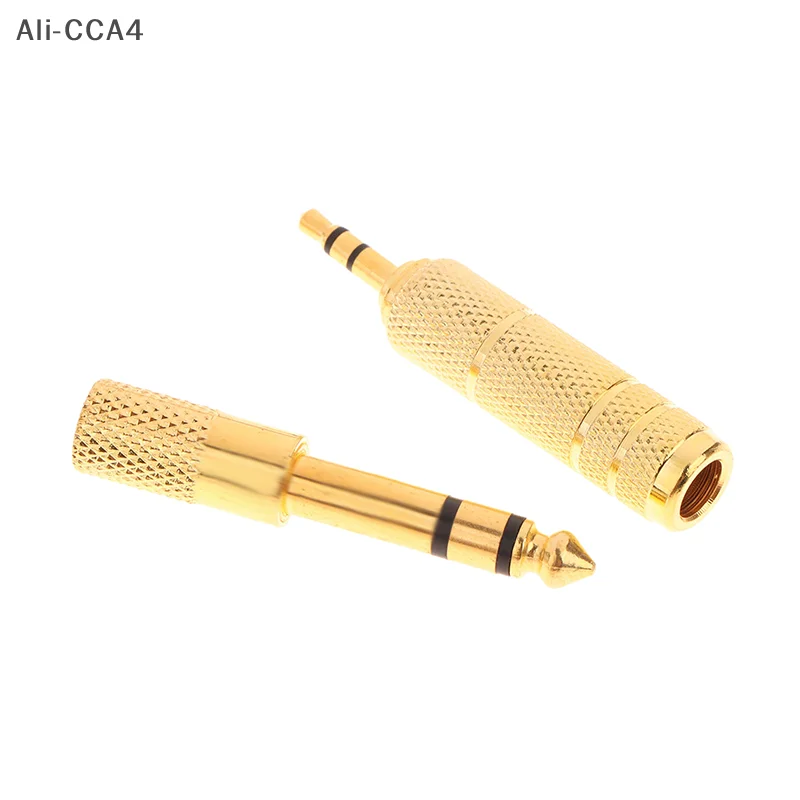 2 قطعة/المجموعة محول الصوت 6.5 مللي متر إلى 3.5 مللي متر ميكروفون محول 3.5 مللي متر إلى 6.5 مللي متر ل مضخم ضوت سماعات الأذن محول الصوت