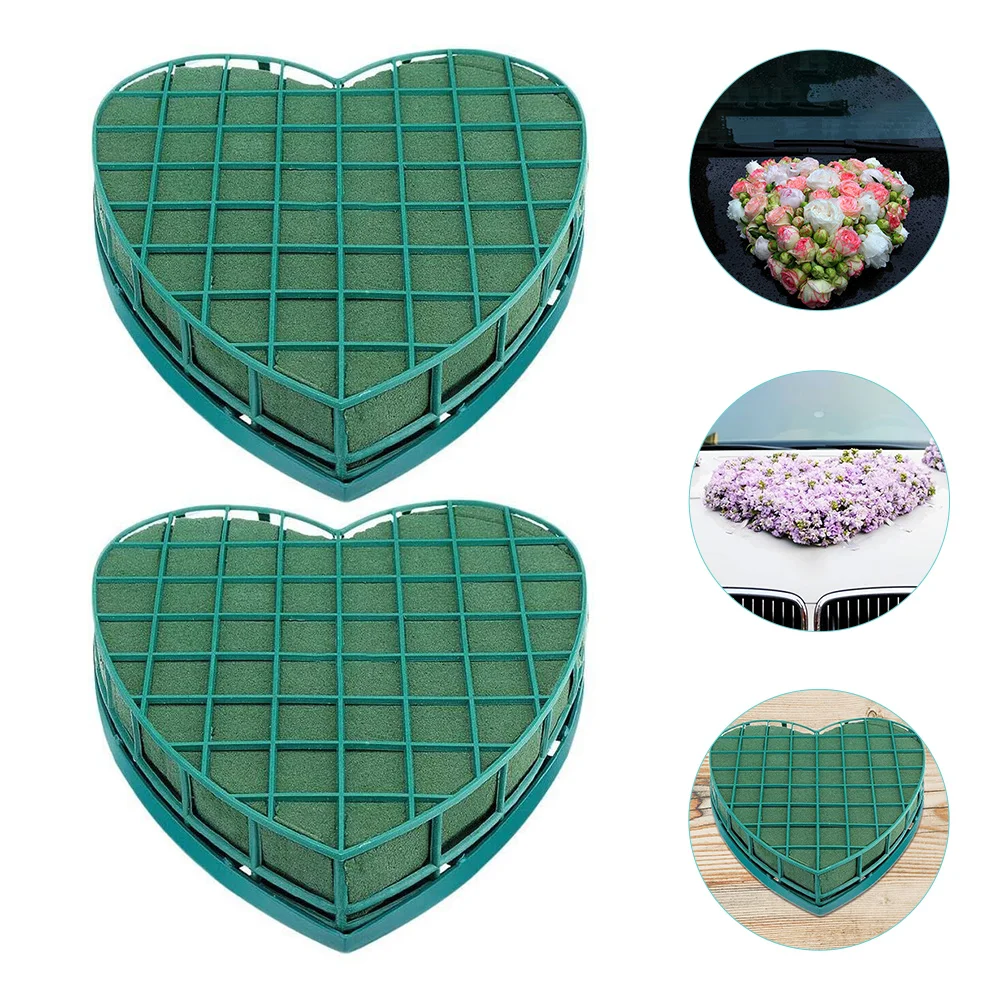 

Heart-Shaped Flower Mud Floral Tray Foams Disc Wedding Supply Sucker Car