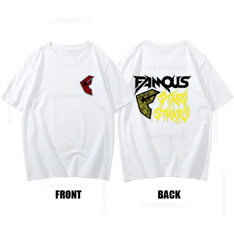 

FAMOUS STARS Theme 100%Cotton 2024 Summer New Fashion T Shirt Streetwear Unisex O-neck Unique Street Fashion Short Sleev Tee