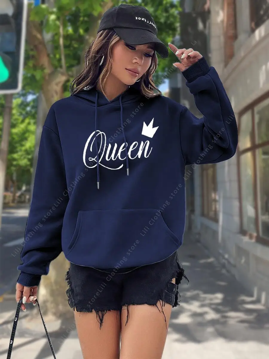 Damen-Hoodie, hochwertige Oberteile, modisches ästhetisches Sweatshirt, Streetwear, Y2k-Kleidung, Damen-Pullover, Kapuzenpullover, Rosa, Hellblau
