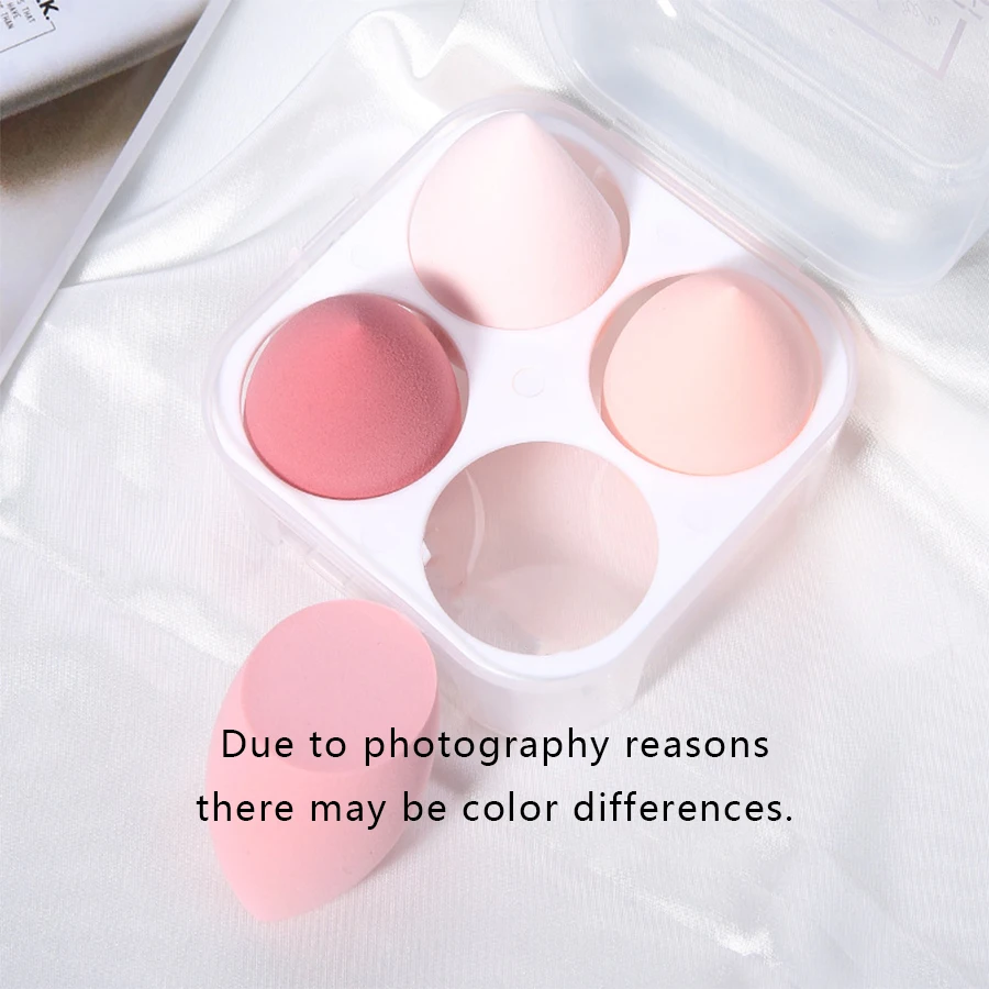 مجموعة إسفنجة مكياج على شكل بيضة مع حامل بيض مبتكر للتخزين المقاوم للغبار والصحة، مسام ناعمة 0.1 ميكرون للمسحوق المتساوي