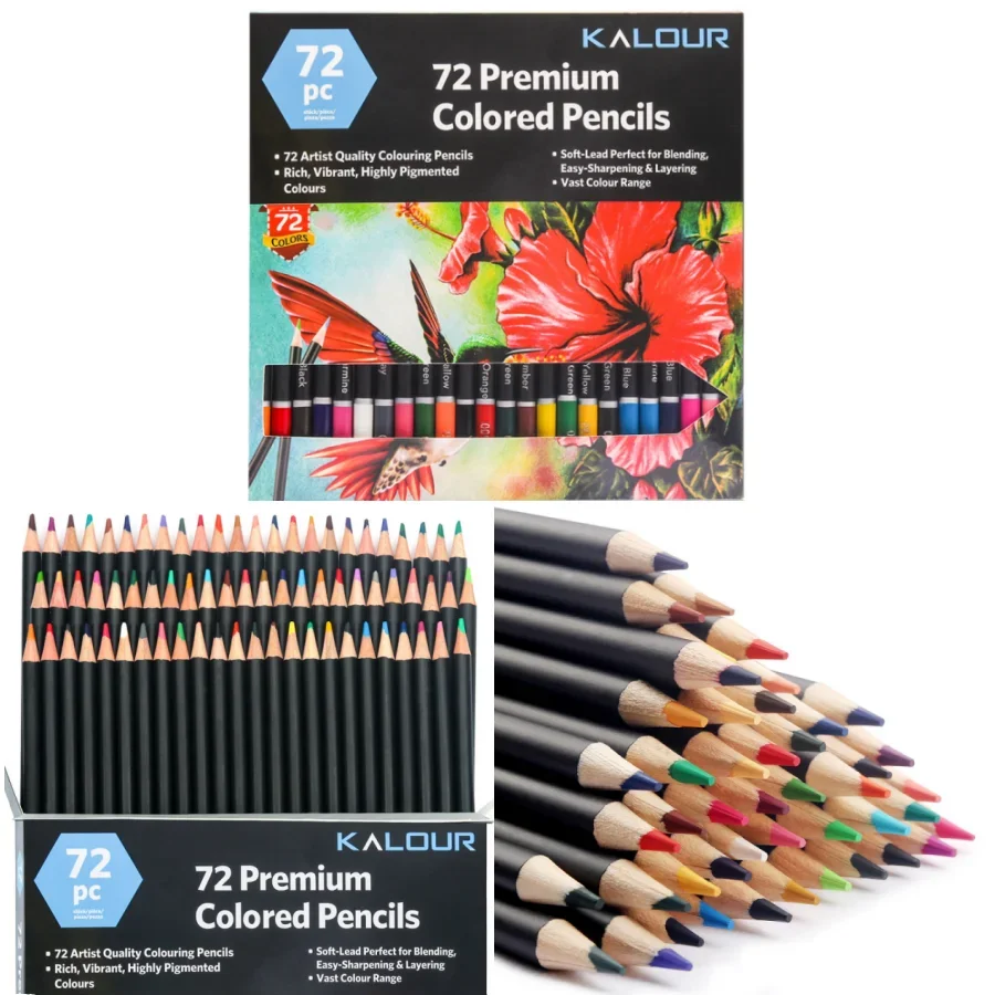 Kleurpotloden op oliebasis 72-kleuren tekenset Uitwisbare kleurpotloden Potlodenset voor kleurboek Schetsen Tekening Kunstbenodigdheden