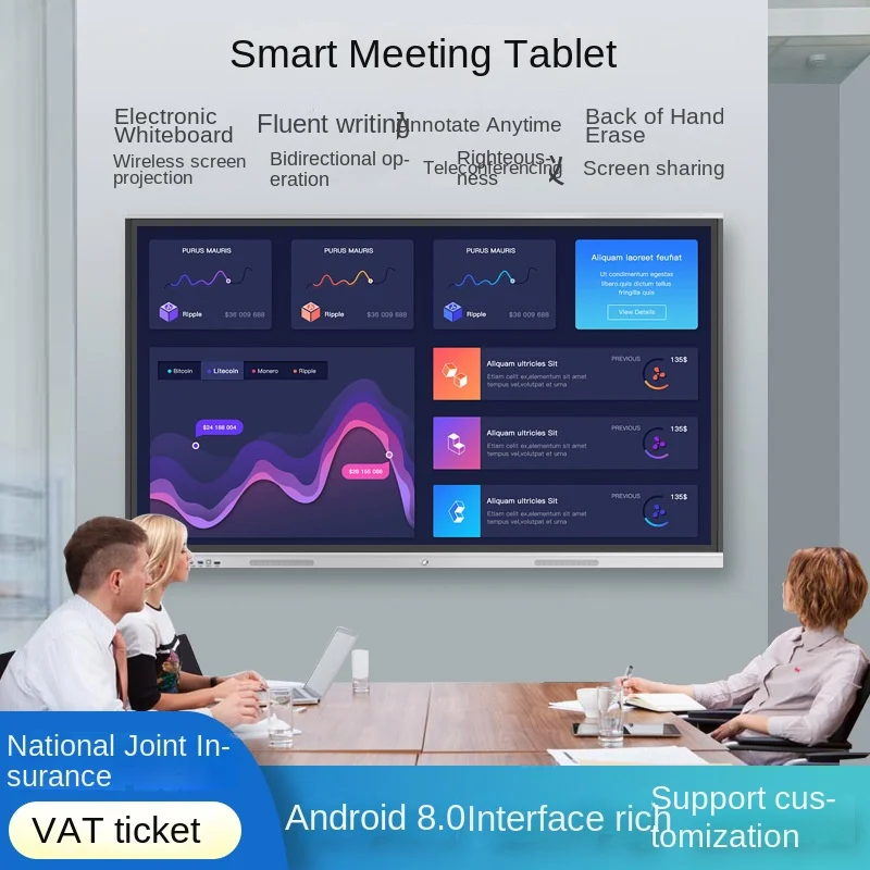 올인원 4K 터치스크린 인터랙티브 전자칠판 유치원 교육 회의 IoT 솔루션 소프트웨어 모던용