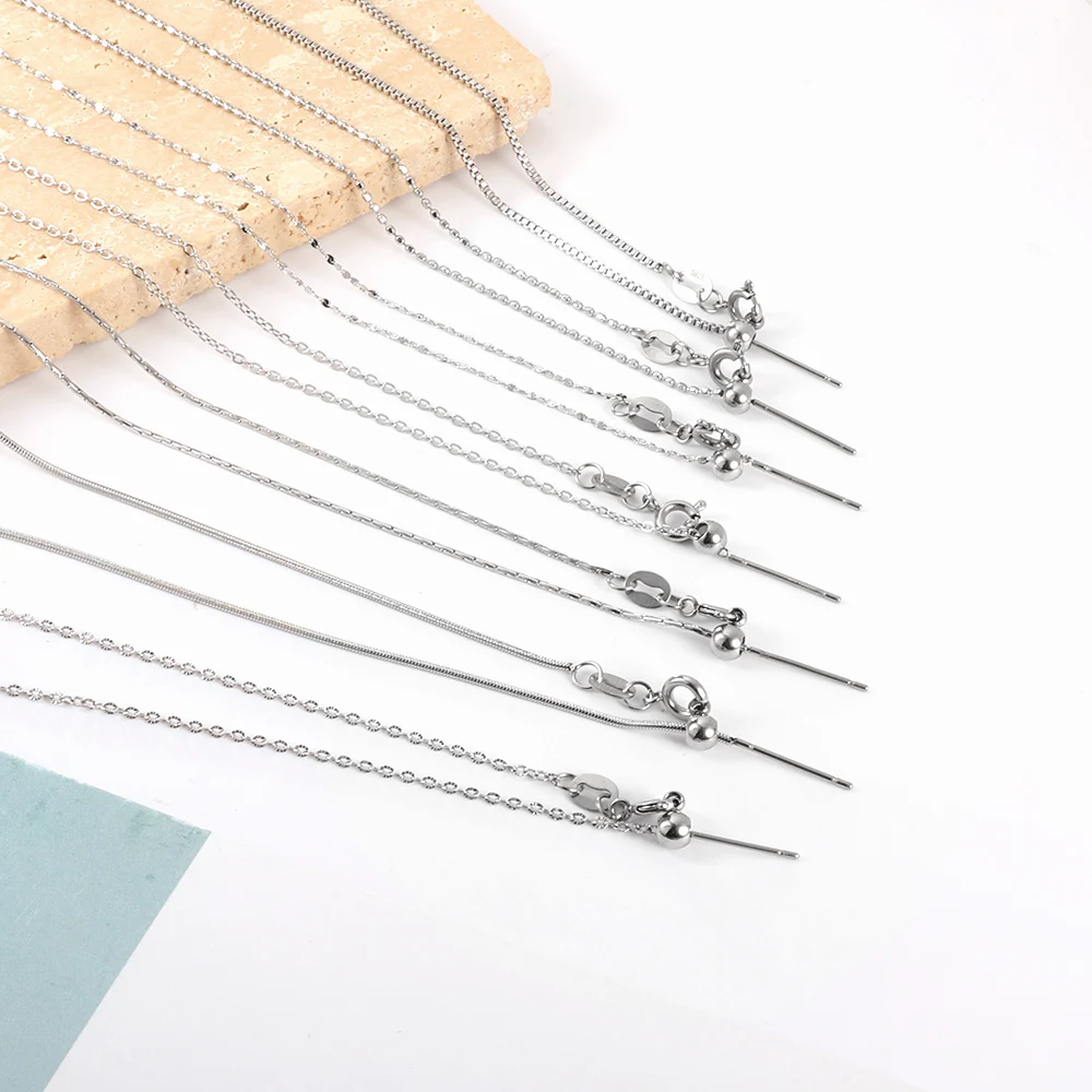 LUXUKISSKIDS 5pcs Sale Adjustable Long Layer Pendant Necklaces DIY Jewelry Making Woman Choker Stainless Steel 316L Fashion Neck