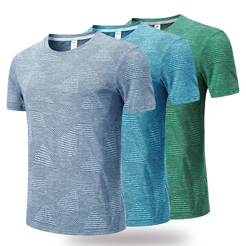 

(M-5XL)Men Loose Fit Quick Dry Sport T-Shirt Running Football Basketball Gym Short Sleeve Tee Shirt Breathable Fitness Tops