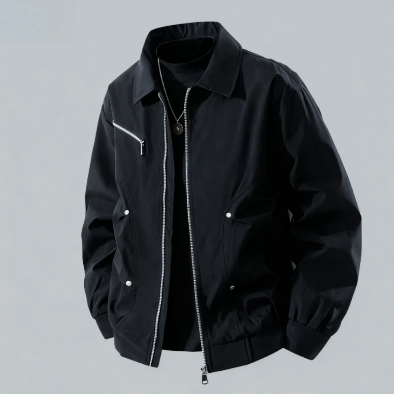 

[L-8XL] Осенняя новая мужская куртка, модная трендовая свободная повседневная красивая удобная высококачественная рабочая одежда с лацканами и капюшоном