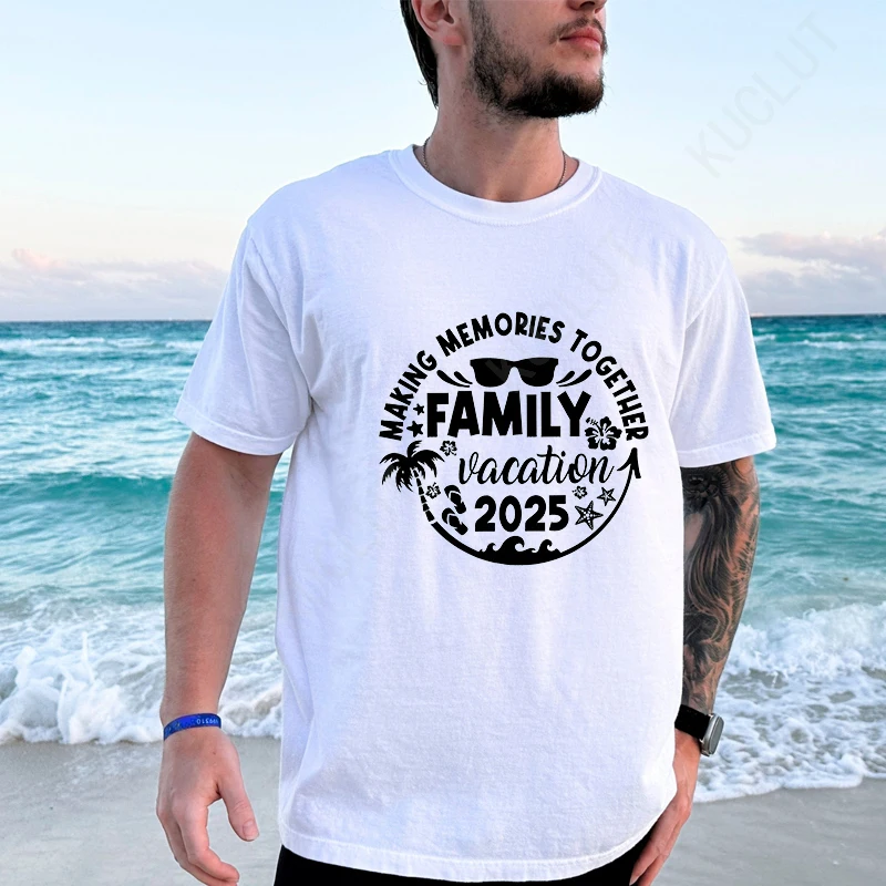 Family Vacation 2025 Unisex T-shirts Making Memories Together Cruise Trip Shirt Squad Group Matching Clothes Vacay Mode Kids Tee
