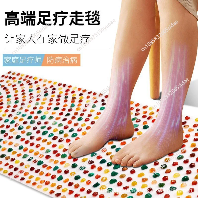 Pebble Upgrade Agate Stone Acupressure Mats , Adult Foot Massage Pad, Acupressure Dredging Meridians Feet Massager Mat