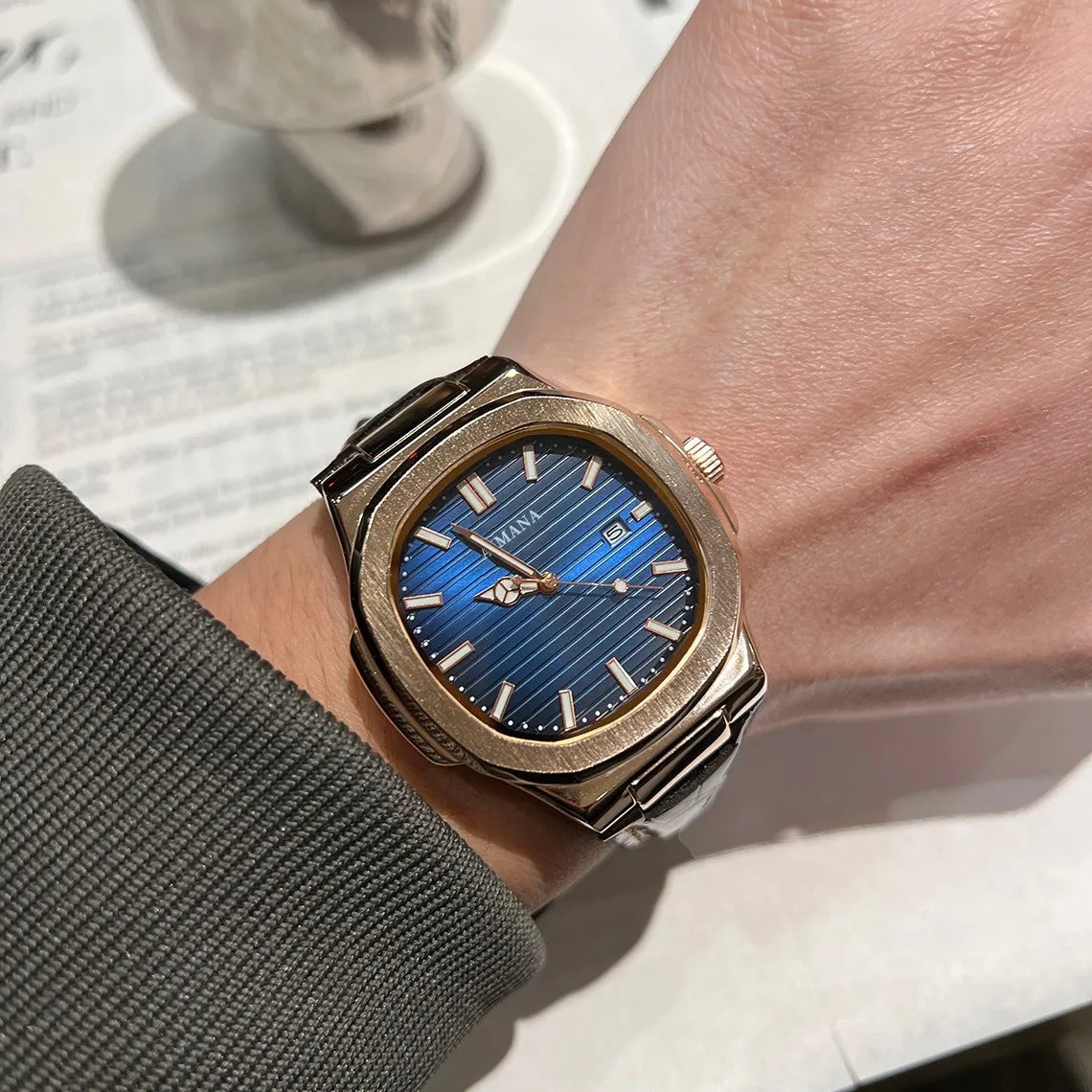 

Top Luxury Square Man Watch Date Waterproof Luminous Men Wristwatch High Quality Leather Men's Quartz Watches