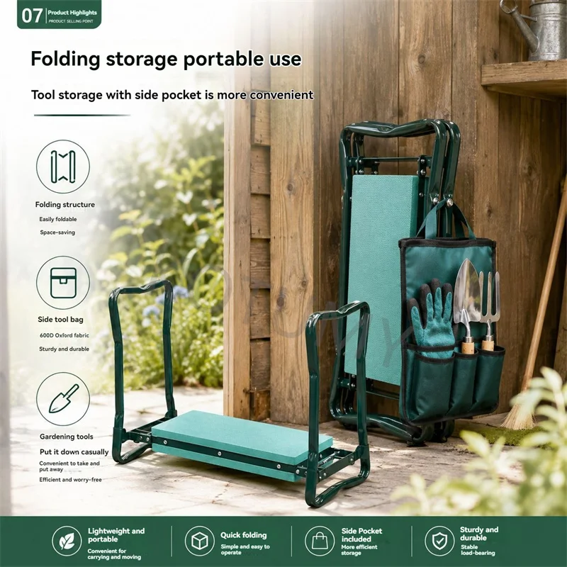 EVA Soft Pad Gardening Stool, Portable Garden Kneeling Bench, Comfort Knee Protection For Planting, Pruning And Outdoor Garden