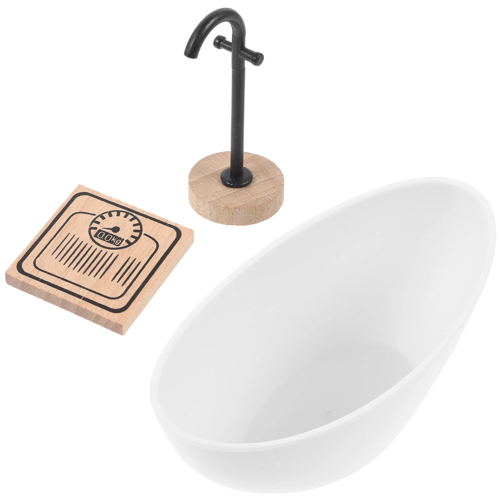 Mini-Möbel, Toilettenschüssel, Simulation, Badezimmer, Miniatur-Badewanne, Waschen, Spielzeug, Holz, kleines Dekor, realistisches Design, exquisit