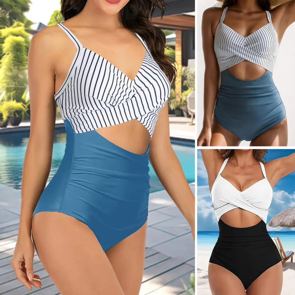 Beach Suit Stylish Tummy Control Monokini Swimsuits for Women Sexy Cutout Swimwear with Sun Quick drying for Beach