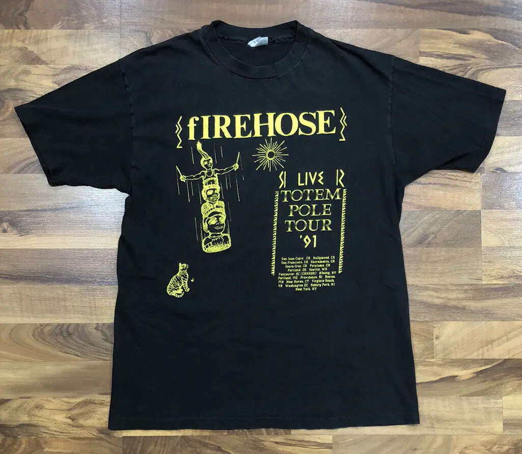 Vintage 1991 Firehose Totem Pole Tour T Shirt XL Punk Minutemen Mike Watt SST