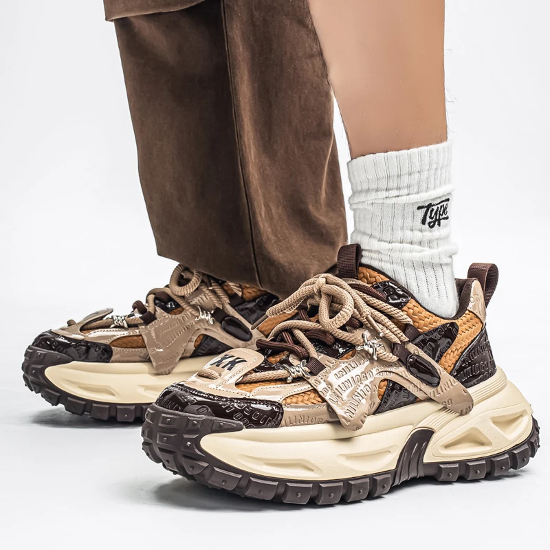 

Осень 2023, новая удобная повседневная спортивная обувь высокого качества на толстой подошве, увеличивающая рост, универсальная повседневная мужская обувь с низким вырезом