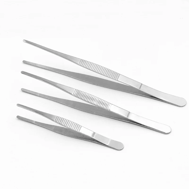 Stainless steel cosmetic plastic dressing tweezers Clamp dressing cotton ball tool assisted tweezers instrument