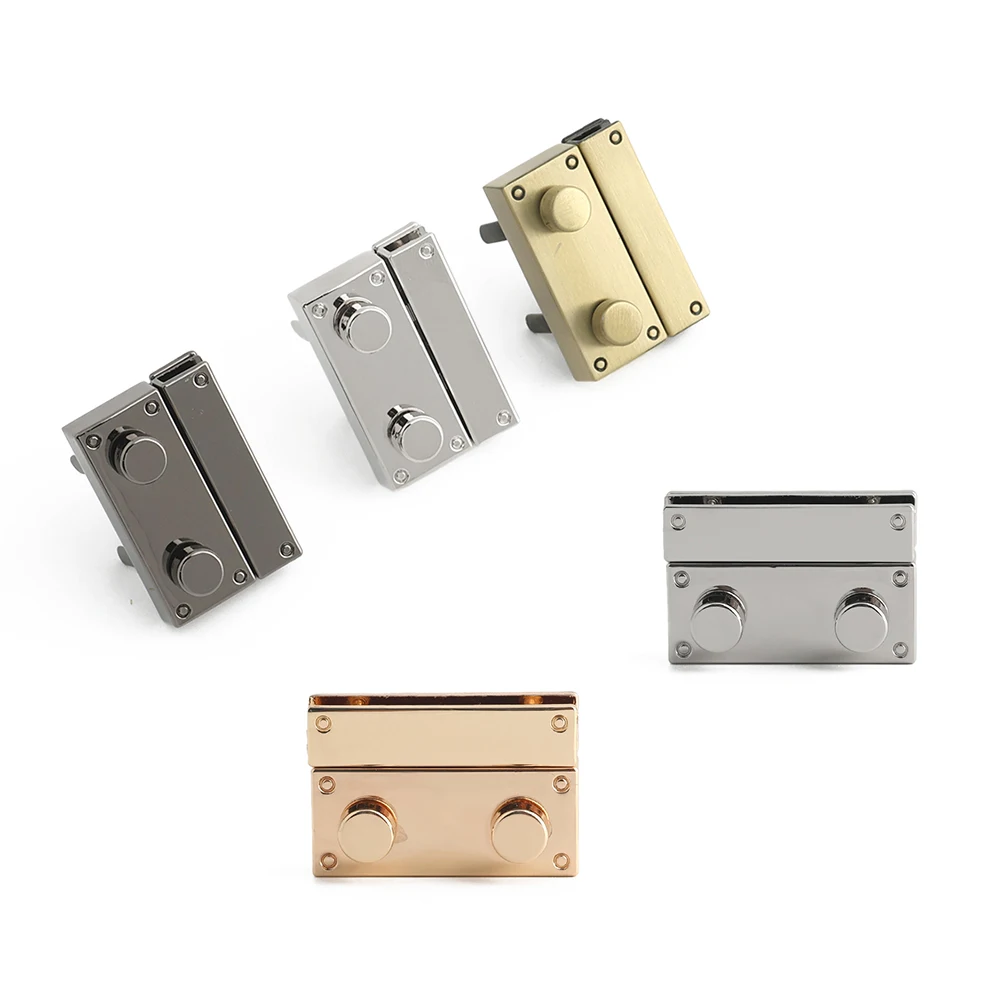 5/10/20PCS Metal Rectangle Press Push Lock For Handbags Bag Briefcase Spring Lock Snap Decorative Clasps Repair Kit Accessories