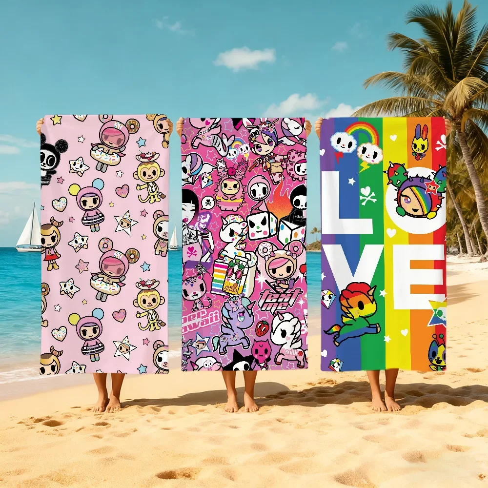 T-tokidoki-i Logo Towel Bath Quick Dry Soft Lightweight Beach Pool Towels Super Absorbent For Travel Gym Shower Camping Sports