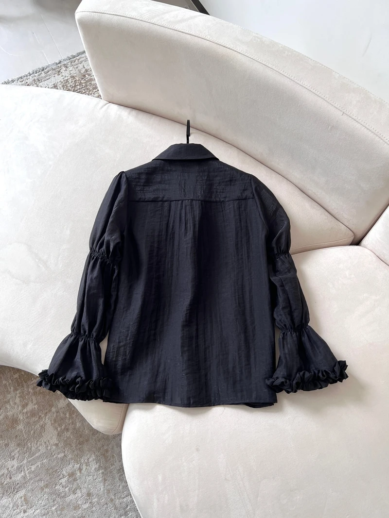 Bla Slimming  Bell Sve Commute irt Early Autumn New Sle Small ence Design Versatile Polyester Fiber irt