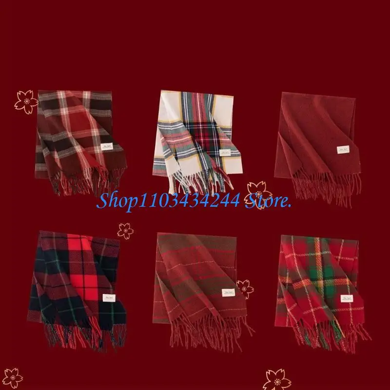  Plaided Scarf For Women Imitation Pashm Long Shawl Fall Winter Korean Fashion