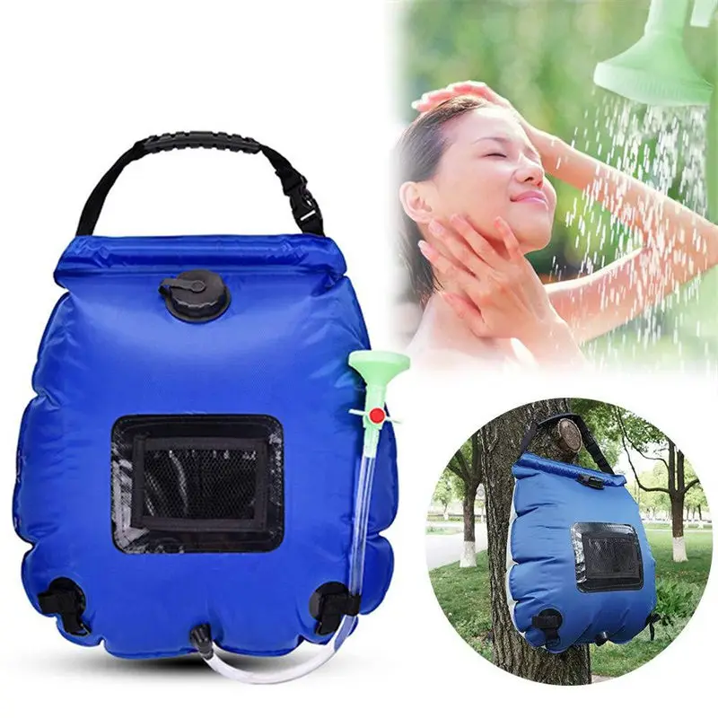 

Switchable Solar Bath Bag 20L Water Bags, Outdoor Camping Shower Bag Tools, Hiking Climbing Bath Equipment, Shower Head, 48*47cm