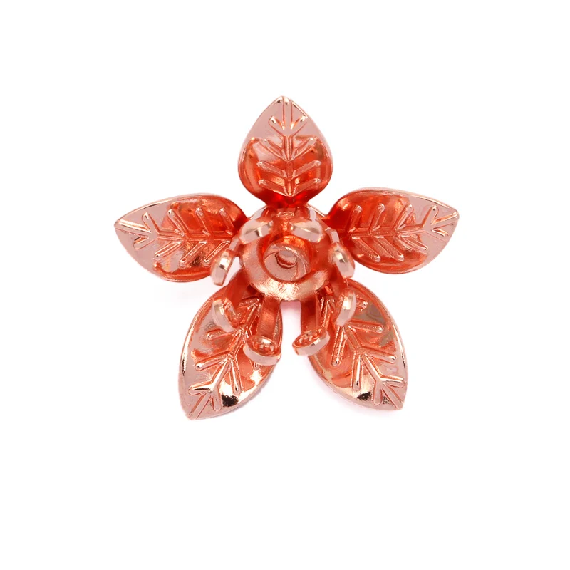 20pcs 12x7mm Vintage Copper Flowers Blank Setting Filigree Wraps Connectors Charm Findings For Jewelry Making Components