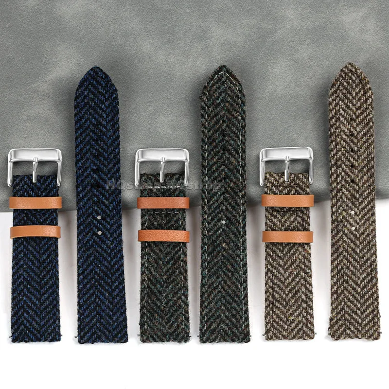 세이코용 빈티지 나일론 가죽 스트랩, 퀵릴리즈 소프트 교체 시계 밴드, 삼성 갤럭시 손목 밴드, 18mm, 20mm, 22mm