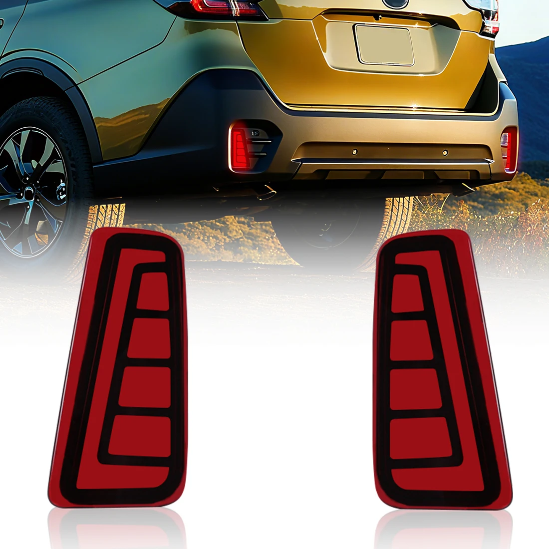 

2 шт. задний фонарь для Subaru Outback, американская версия 2015-2020, светодиодный фонарь заднего бампера DRL, задний противотуманный фонарь, динамический указатель поворота, стоп-сигнал