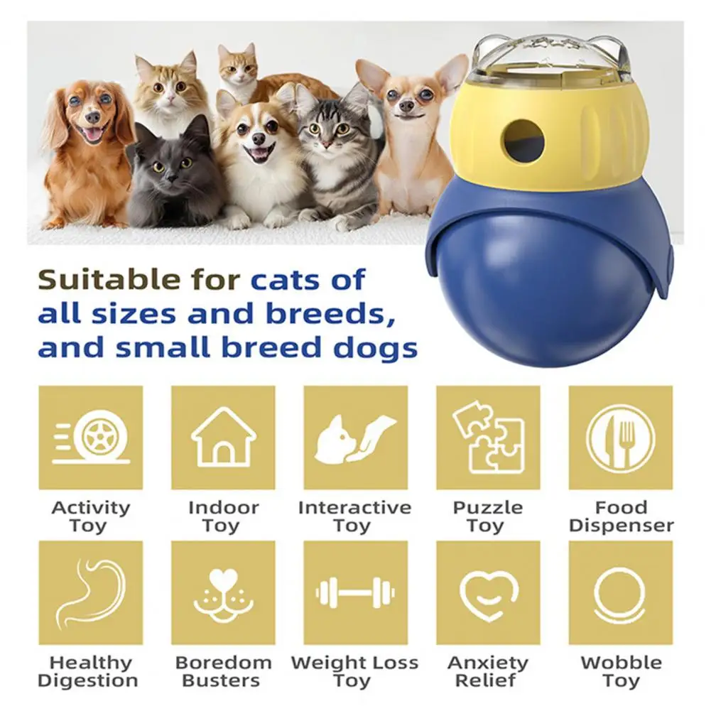 

Tumbler Pet Treat Toy Treat Dispensing Toy for Dogs Cats Slow Puzzle Feeder for Mental Enrichment Pet Iq Training Treat