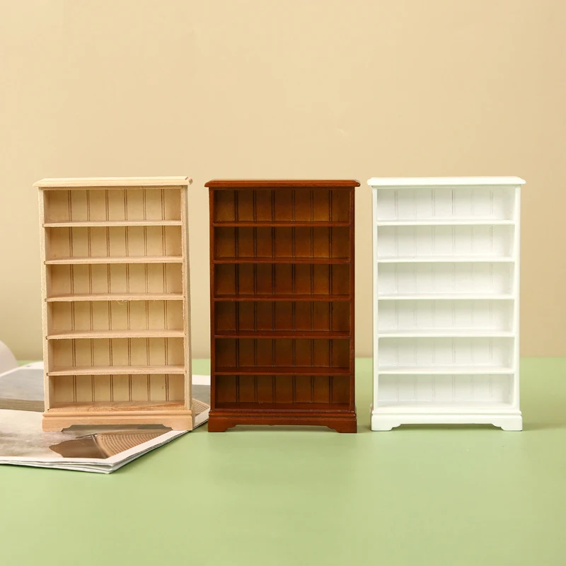 

1PC 1:12 Dollhouse Miniature Bookcase 6-Layer Storage Rack Display Cabinet Furniture Model Doll House Decor Accessories