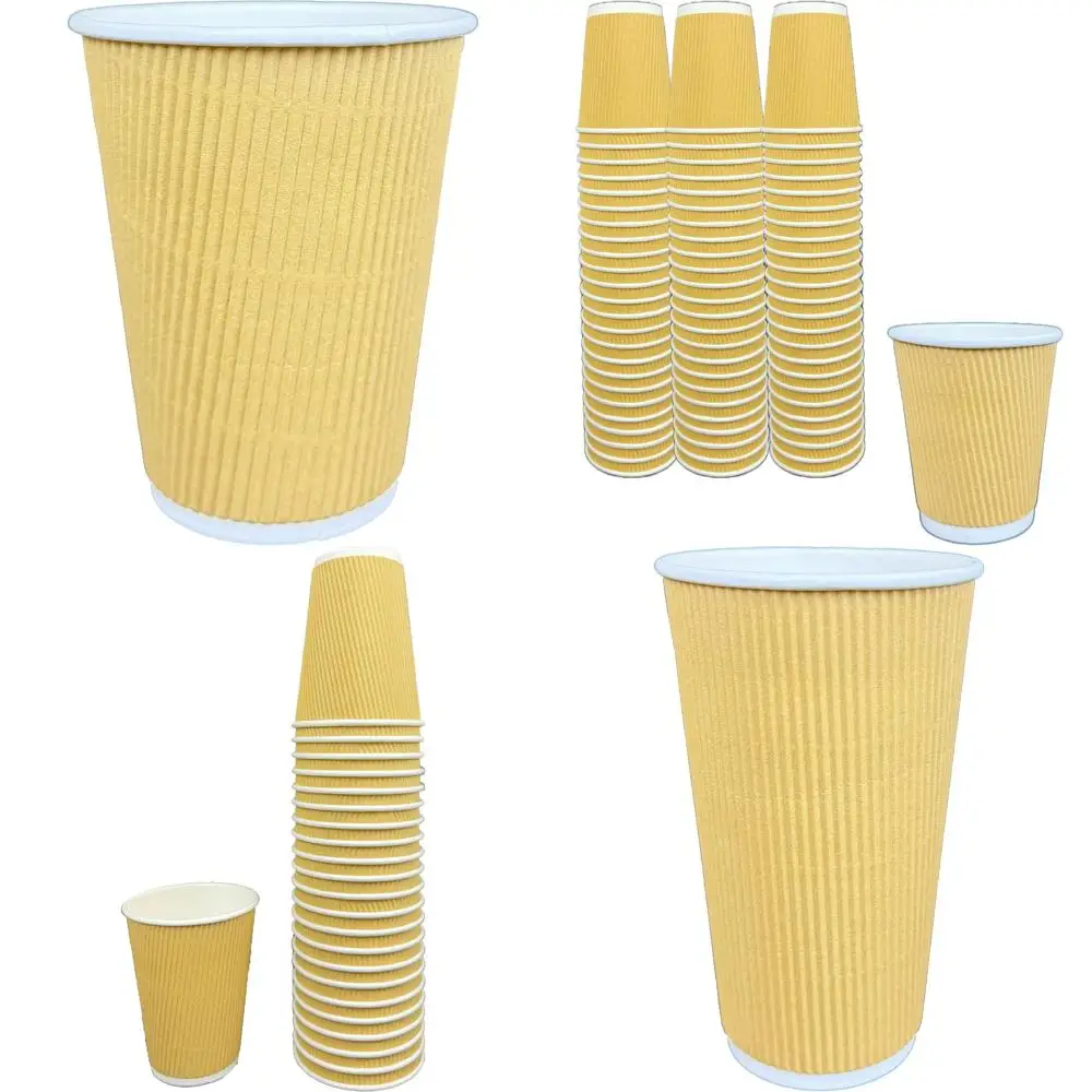 

500 pack insulated ripple wall paper cups - disposable hot/cold beverage cups for office & home