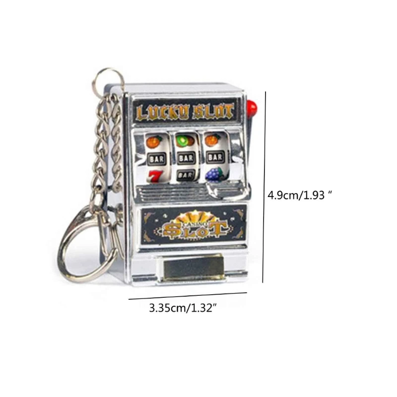 1pc Lucky Jackpot Mini Fruit Slot Machine Fun Birthday Keychain Gift Kids Educational Toy Coin Operated Games Machine
