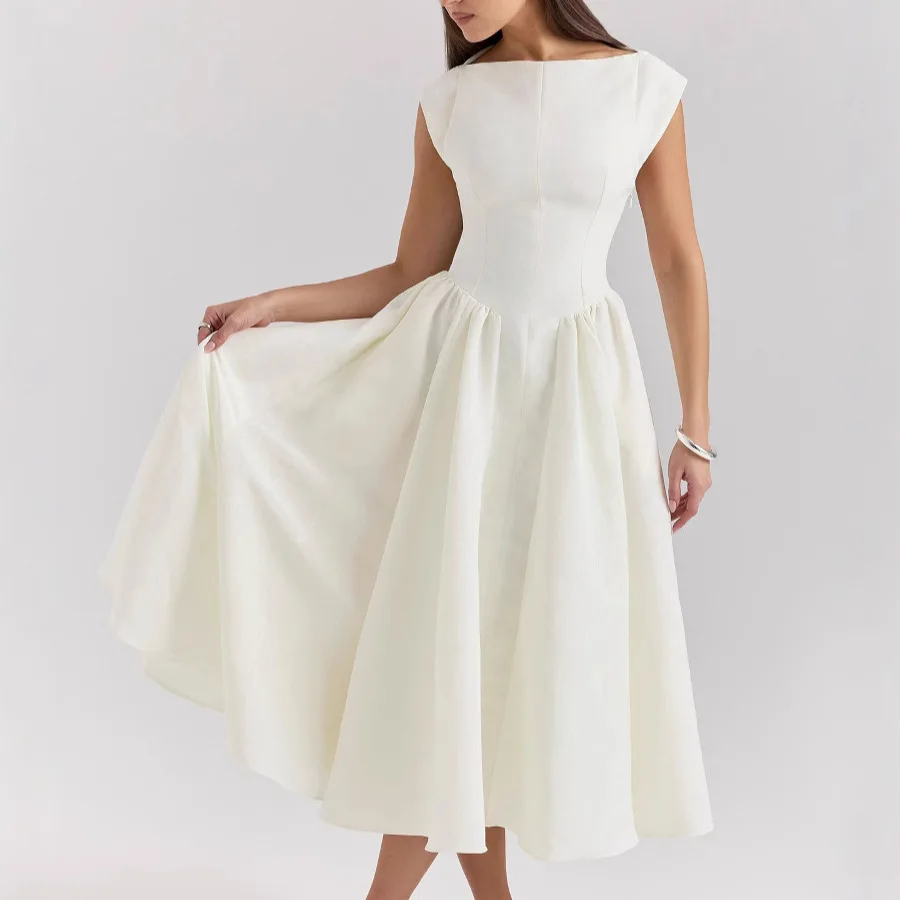 Abiti lunghi eleganti da festa aderenti per le donne 2025 Moda senza maniche scava fuori abito lungo senza schienale sottile Abiti eleganti