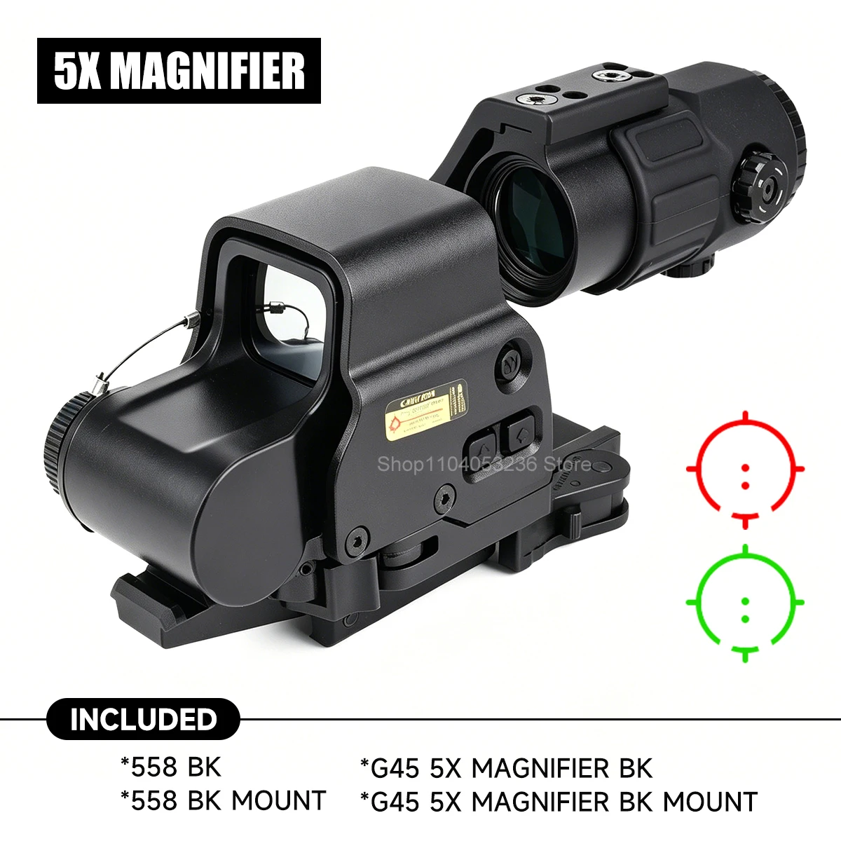 FTC Mount G43 G33 G45 3X 5X Magnifier Telescopic Sight EOTE** 558 Holographic Sight Red Dots Optic 20mm Hunting Rilfescope - view 6