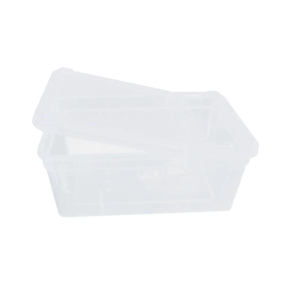 

2Pcs Transparent Reptile Feeding Box Medium Size PP Plastic Durable Ventilated Breeding Box for Small Pets Lizards Spiders