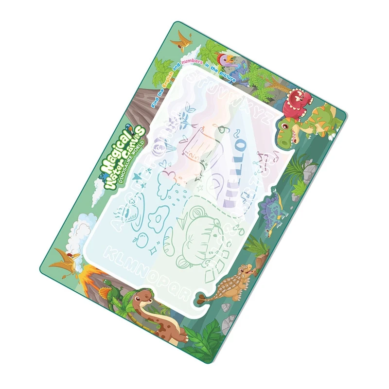 سجادة مائية مائية من ABJV - قابلة لإعادة الاستخدام للأطفال، لعبة رسم، لوحة كتابة ملونة خالية من الفوضى مع نمط عالم الحيوان،