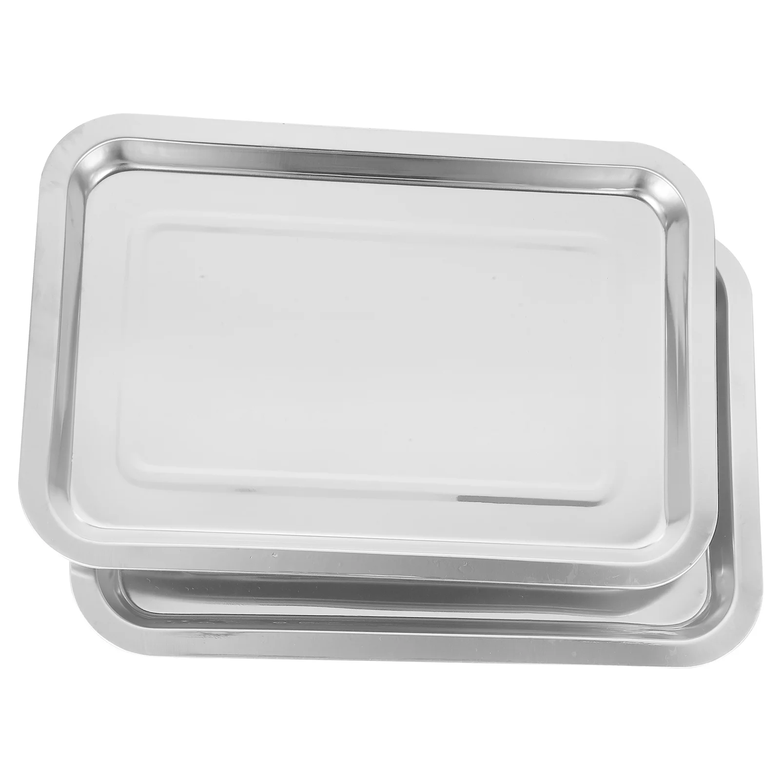 

2Pcs Stainless Steel Tattoo Table Station Tray Durable Flat Tray for Tattooing Supplies Professional Use Tattoo Supplies