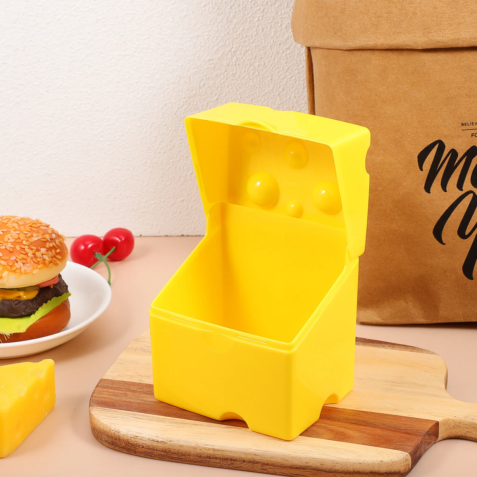 Contenitore per fette di formaggio Le sue piccole scatole con coperchio Design Custodie per burro Contenitori per frigorifero Prosciutto Abs Cucina Portaoggetti da viaggio