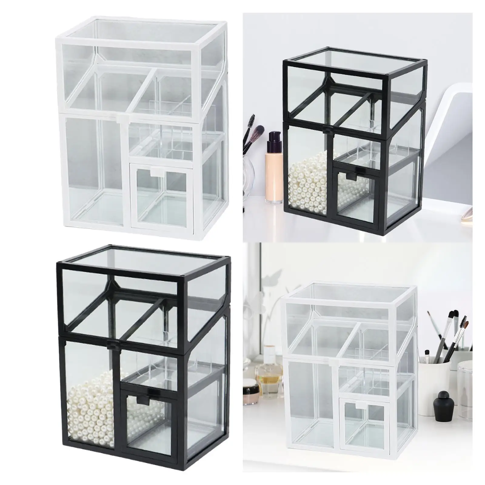 

Органайзер для макияжа, прозрачный органайзер для ухода за кожей для столешницы, женский рабочий стол