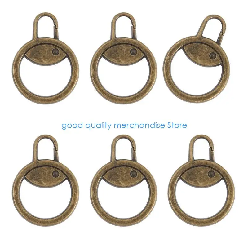 

Y5JD 6lots Black Zippers Pull Tabs Quickly Instants Detachable Travels Zippers Head for Various Zippers Styles