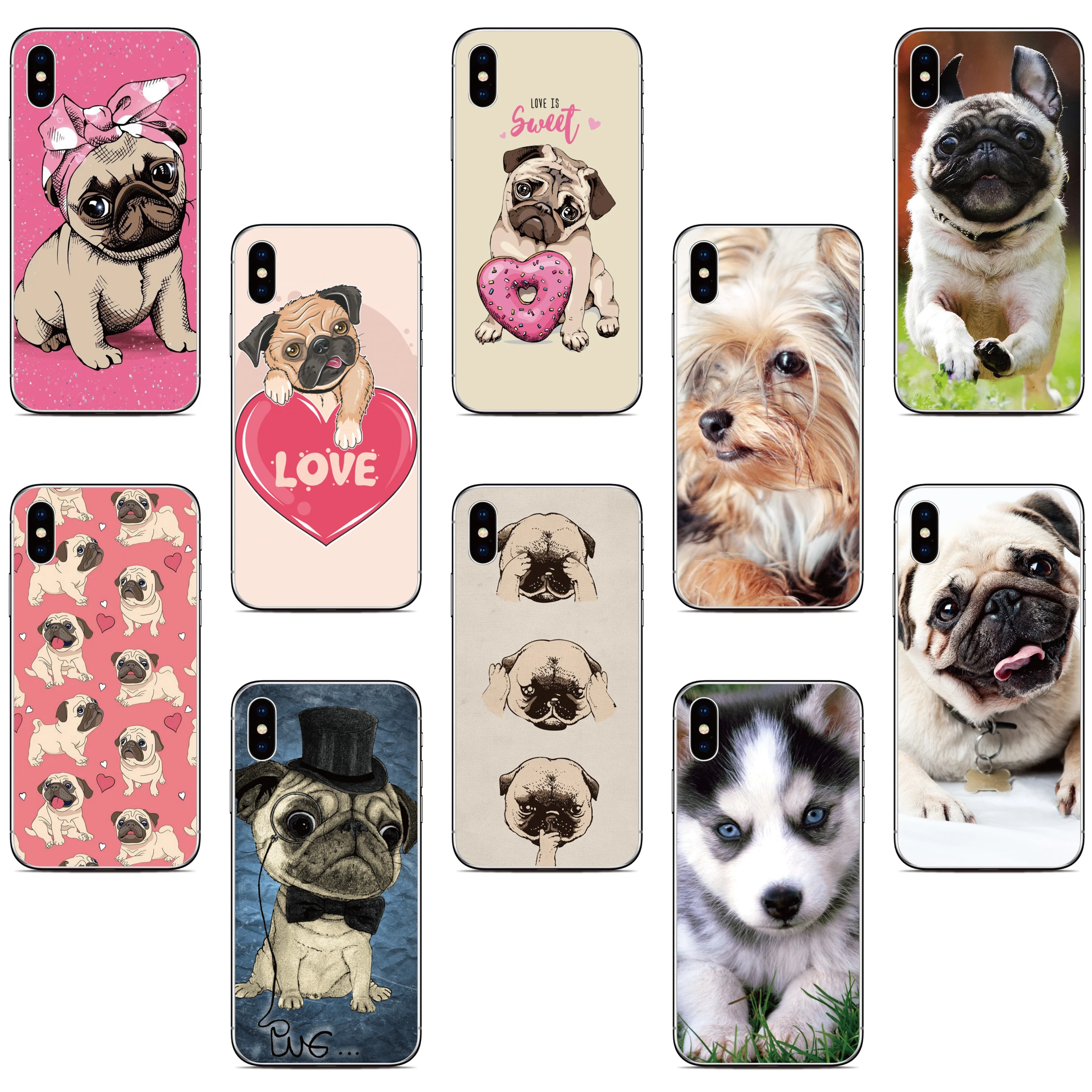 Pug Puppy Dog Cover For Nokia C3 X20 X10 G400 C100 C200 7.2 6.2 5.4 5.3 2.4 2.3 2.1 3.1 3.2 8.1 8.3 5.1 6.1 7 8 Plus Phone Case