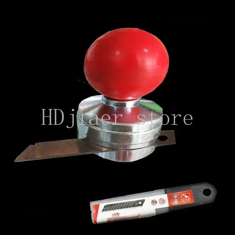 

Manual Woodworking Trimmer - Red Ball PVC/Blister Film Scraper with Bright-Plated Youmu Veneer Knife (Quick Trimming Tool)