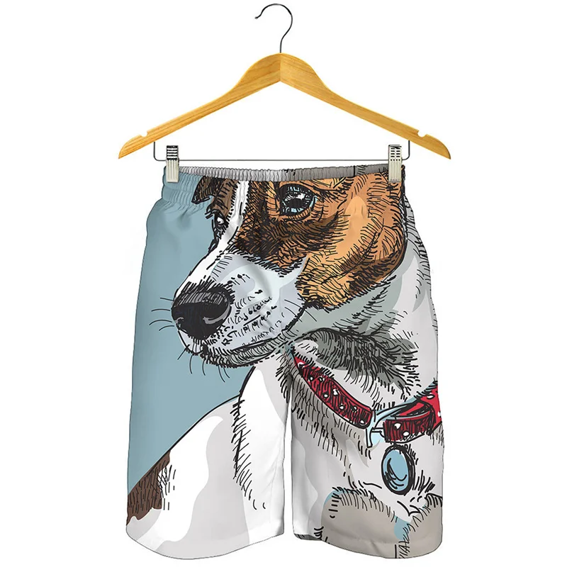 

Jack Russell Terrier Pattern Short Pants For Men Summer Beach Shorts 3D Printed Animal Dog Surf Board Shorts Swimming Trunks