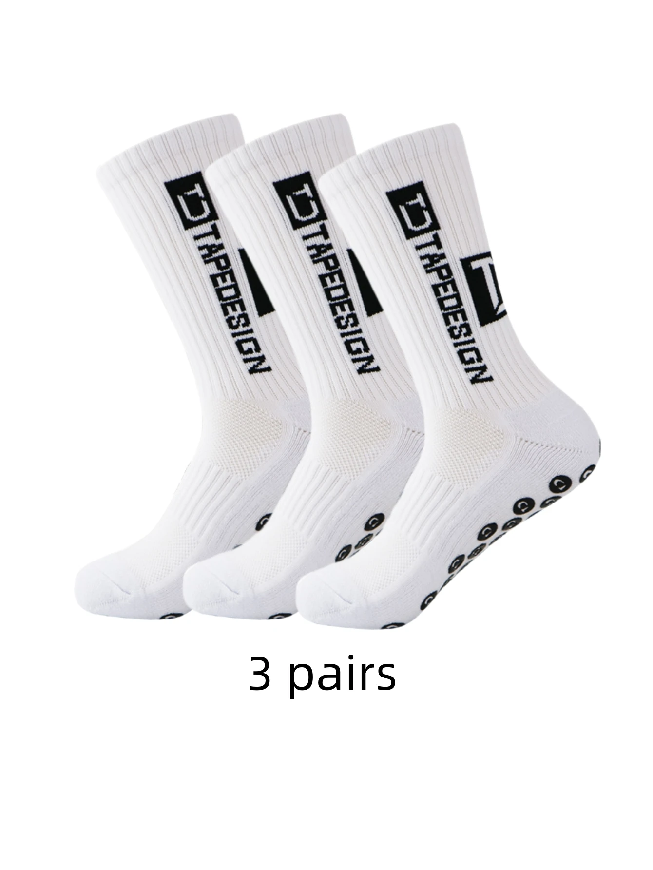 3 pairs of TC anti slip football socks with adhesive points and sports socks